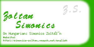 zoltan simonics business card
